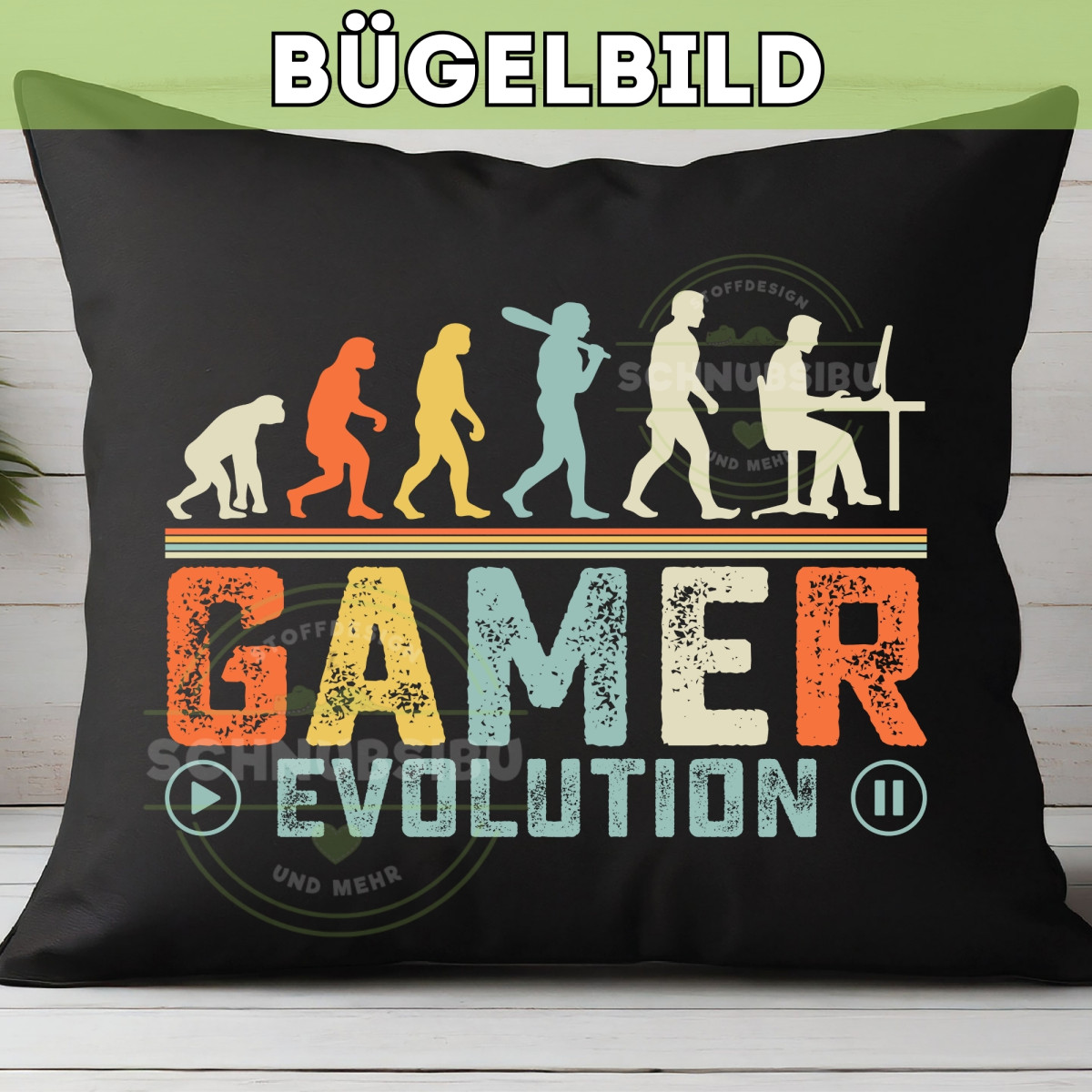 Bügelbild Gamer Evolution